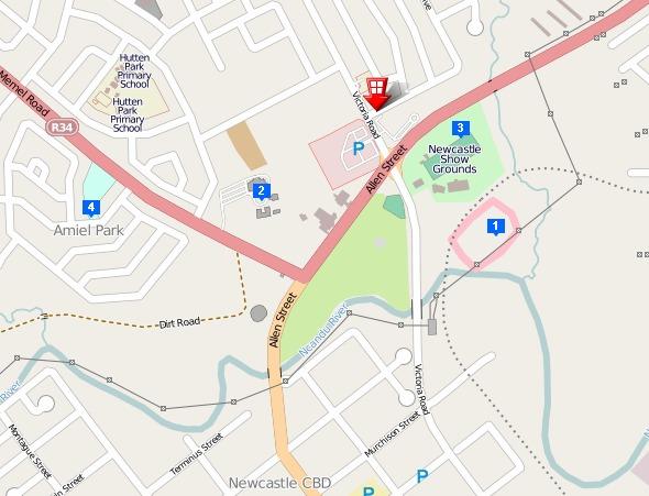 Map for Garden Court Blackrock Newcastle - Hotel in Newcastle, KwaZulu ...